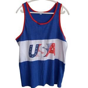 Tipsy Elves patriot USA tank top mens  large, red, white & blue cotton America